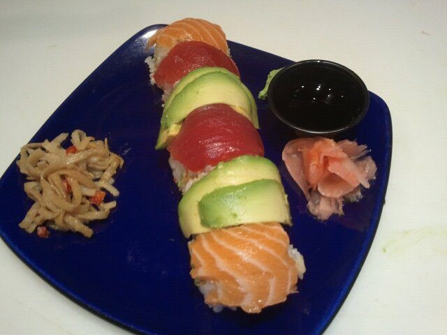 Large sushi table spread